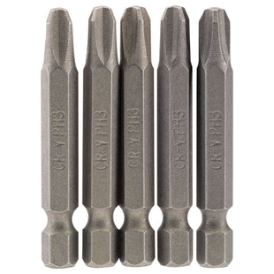 Draper Cross Slot Insert Bit, 1/4" Hex, 50mm Long, No.3 (Pack of 5) 64290 Draper - Town Tools