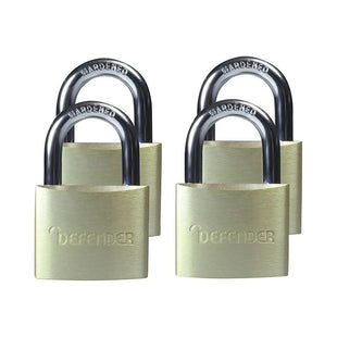 Defender Aluminium Padlock Quad Pack 40mm DEFENDER - RockBottom Northampton