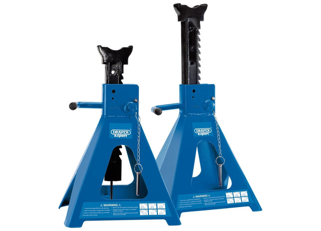 Draper Pneumatic Rise Ratcheting Axle Stands, 10 Tonne (Pair) 01815 Draper - Town Tools