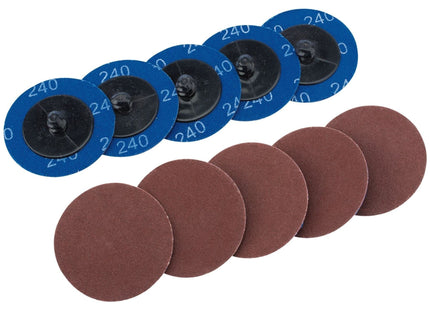 Draper Aluminium Oxide Sanding Discs, 50mm, 240 Grit (Pack of 10) 75613 Draper - Town Tools