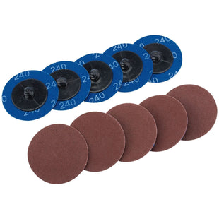 Draper Aluminium Oxide Sanding Discs, 50mm, 240 Grit (Pack of 10) 75613 Draper - Town Tools