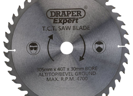 Draper TCT Saw Blade, 305 x 30mm, 40T 38150 Draper - Town Tools