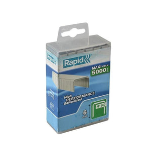 Rapid 140/6 6mm Galvanised Staples (Poly Pack 5000) Rapid - RockBottom Nothampton
