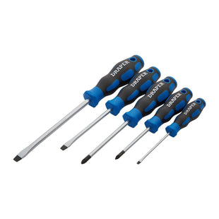 Draper Soft Grip Screwdriver Set, 3 x Plain Slot, 2 x PZ TYPE (5 Piece) Draper - Town Tools