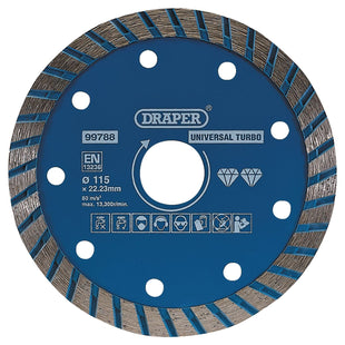 Draper Turbo Diamond Blade, 115mm 99788 Draper - Town Tools