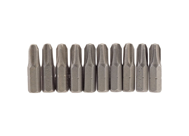 Draper Cross Slot Insert Bit, 1/4" Hex, 25mm Long, No.3 (Pack of 10) 64087 Draper - Town Tools