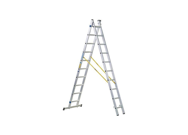 Zarges D-Rung Combination Ladder 2-Part 2 x 14 Rungs Zarges - RockBottom Northampton
