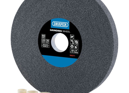 Draper Aluminium Oxide Bench Grinding Wheel, 200 x 25mm, 60 Grit 99571 Draper - Town Tools