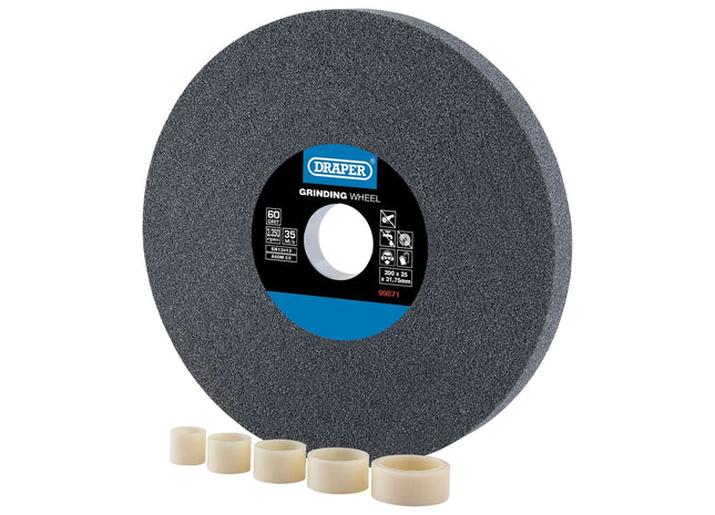 Draper Aluminium Oxide Bench Grinding Wheel, 200 x 25mm, 60 Grit 99571 Draper - Town Tools