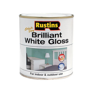 Rustins Quick Dry Brilliant White Gloss 500ml Rustins - RockBottom Nothampton