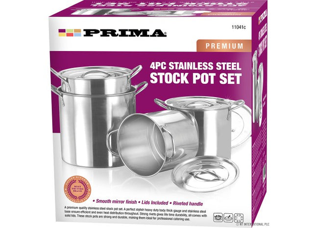 4Pc Stock Pot Set