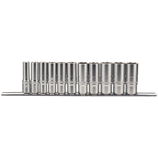 Draper Imperial Deep Socket Set on a Metal Rail, 3/8" Sq. Dr. (11 Piece) 16495 Draper - Town Tools