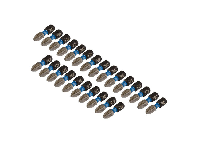 Draper Expert PZ-Type Impact Screwdriver Bits, No.2 x 25mm, 1/4" Hex (Pack of 25 Draper - Town Tools