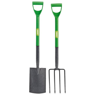 Draper Carbon Steel Garden Fork and Spade Set, Green 16566 Draper - Town Tools