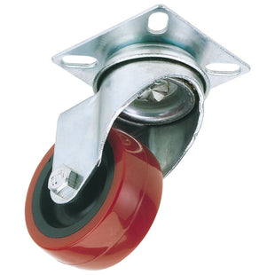 Draper Swivel Plate Fixing Polyurethane Wheel, 75mm Diameter, S.W.L. 70kg 65513 Draper - Town Tools