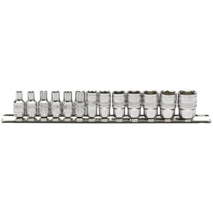Draper Metric Socket Set on a Metal Rail, 1/4" Sq. Dr. (13 Piece) 16487 Draper - Town Tools