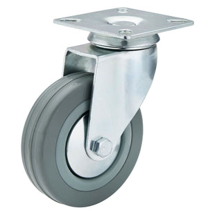 Draper Swivel Plate Fixing Rubber Castor, 100mm Diameter, S.W.L. 80kg Draper - Town Tools