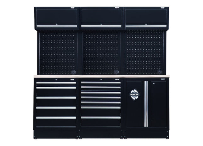 Draper BUNKER Modular Storage Combo with Stainless Steel Worktop (14 Piece) Draper - Town Tools