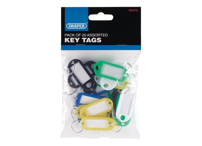 Draper Assorted Key Tags (Pack of 20) 03375 Draper - Town Tools