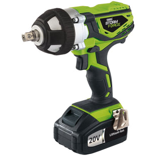 Draper Storm Force 20V Cordless Impact Wrench, 1/2" Sq. Dr., 400Nm, 1 x 3.0Ah Ba Draper - Town Tools