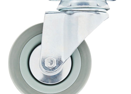 Draper Swivel Plate Fixing Rubber Castor, 75mm Diameter, S.W.L. 70kg Draper - Town Tools