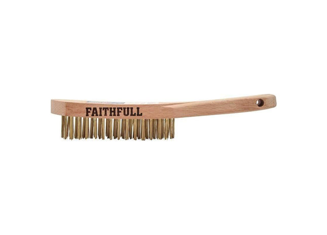 Faithfull Brass Scratch Brush, Four Row Faithfull - RockBottom Northampton