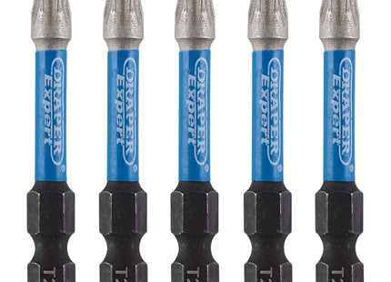 Draper Expert TX-STAR Impact Screwdriver Bits, T27 x 50mm, 1/4" Hex (Pack of 5) Draper - Town Tools