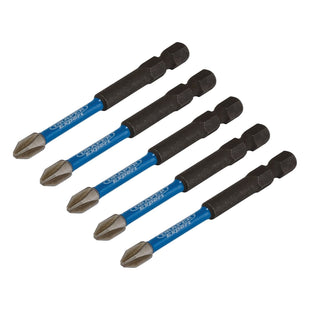 Draper Expert Cross Slot/PH Type Impact Screwdriver Bits, No.2 x 75mm, 1/4" Hex Draper - Town Tools