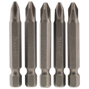 Draper Cross Slot Insert Bit, 1/4" Hex, 50mm Long, No.2 (Pack of 5) 64288 Draper - Town Tools