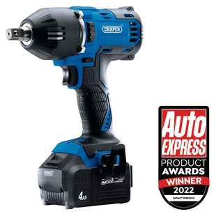 Draper D20 20V Brushless Mid-Torque Impact Wrench, 1/2" Sq. Dr., 400Nm, 2 x 4.0A Draper - Town Tools