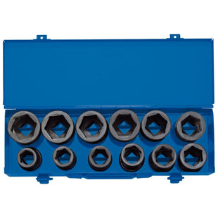 Draper Combined MM/AF Impact Socket Set in Metal Case, 3/4" Sq. Dr. (12 Piece) Draper - Town Tools