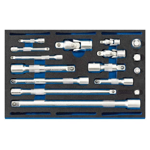 Draper Extension Bar, Universal Joints and Socket Convertor Set 1/4 Drawer EVA I Draper - Town Tools