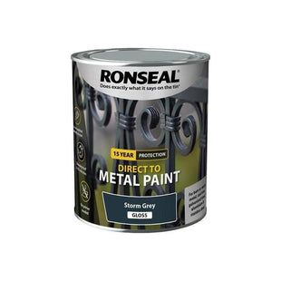 Ronseal Direct to Metal Paint Storm Grey Gloss 750ml Ronseal - RockBottom Nothampton