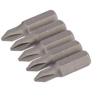 Draper Cross Slot Insert Bit, 1/4" Hex, 25mm Long, No.1 (Pack of 5) 64017 Draper - Town Tools