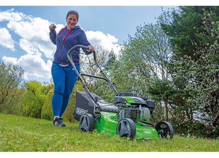 Draper Steel Deck Petrol Lawn Mower, 420mm, 132cc/3.3HP 08671 Draper - Town Tools