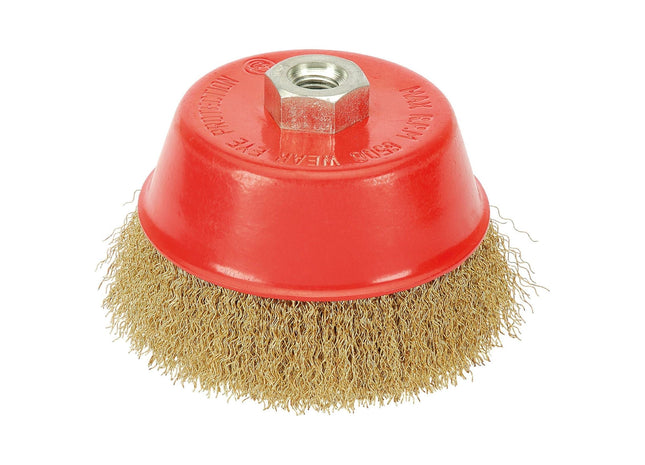 Draper Brassed Steel Crimped Wire Cup Brush, 125mm, M14 41446 Draper - Town Tools