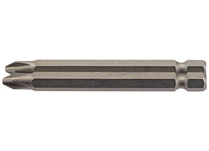 Draper Cross Slot Insert Bit, 1/4" Hex, 75mm Long, No.2 (Pack of 2) 64315 Draper - Town Tools