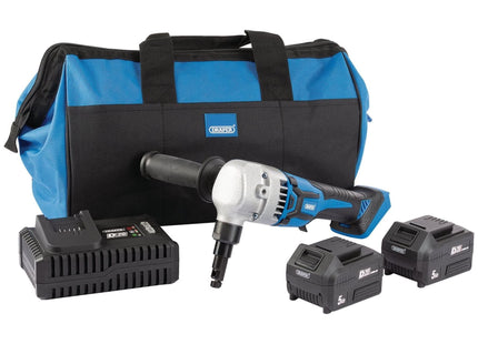 Draper D20 20V Brushless Nibbler, 2 x 5.0Ah Batteries, 1 x Fast Charger, 1 x Bag Draper - Town Tools