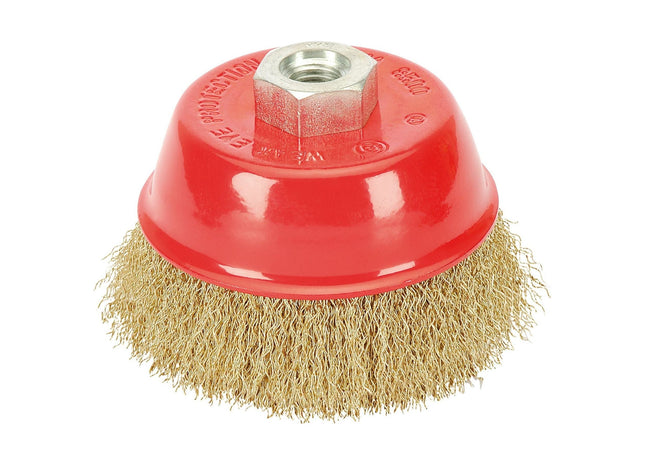 Draper Brassed Steel Crimped Wire Cup Brush, 100mm, M14 41445 Draper - Town Tools
