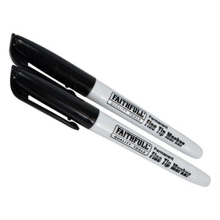 Faithfull Fibre Tip Marker Pen Black (Pack 2) Faithfull - RockBottom Northampton