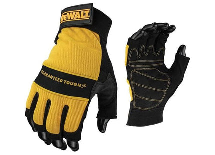 Dewalt Power Tools Fingerless Synthetic Padded Leather Palm Gloves - Large DeWALT Power Tools - RockBottom Northampton