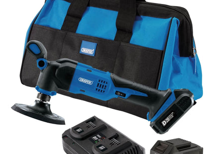Draper D20 20V Dual Action Polisher Kit, 125mm, 2 x 3.0Ah Batteries, 1 x Fast Ch Draper - Town Tools