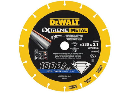 Dewalt Power Tools Extreme Metal Cut Off Saw Blade 230 x 22.23 x 2.10mm DeWALT Power Tools - RockBottom Northampton