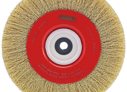 Draper Crimped Steel Wire Brushes, 200 x 25mm 33880 Draper - Town Tools