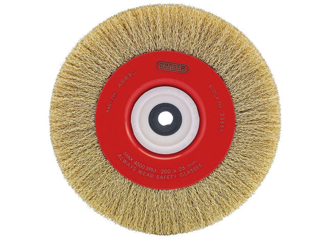 Draper Crimped Steel Wire Brushes, 200 x 25mm 33880 Draper - Town Tools