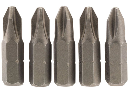 Draper Cross Slot Insert Bit, 1/4" Hex, 25mm Long, No.2 (Pack of 5) 64018 Draper - Town Tools