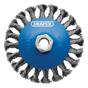 Draper Steel Bevelled Twist-Knot Wire Wheel Brush, 115mm, M14 Draper - Town Tools