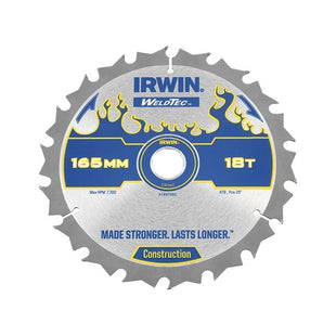 Irwin® Weldtec Cordless Circular Saw Blades 165 x 20mm x 18T ATB IRWIN® - RockBottom Northampton