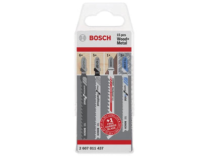 Bosch Powertool Accessories Wood and Metal Jigsaw Blade Set, 15 Piece Bosch Powertool Accessories - RockBottom Northampton