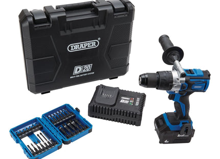 Draper D20 20V Brushless Combi Drill Kit & Draper Expert Impact Screwdriver  Bit Draper - Town Tools
